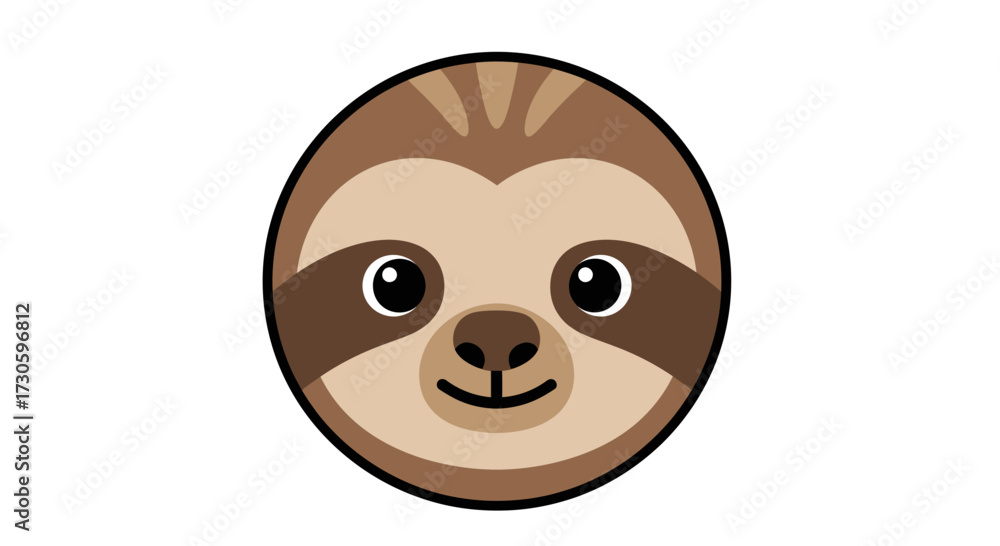 Obraz premium Cute Sloth Illustration in Cartoon Style for Educational and Fun Design Elements