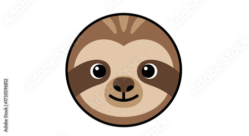 Cute Sloth Illustration in Cartoon Style for Educational and Fun Design Elements