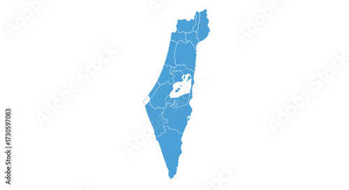 Detailed vector map displaying a country's geographic contours on plain background