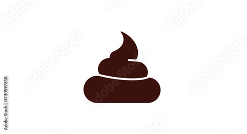 Humorous representation of fecal matter on a clean white backdrop illustration