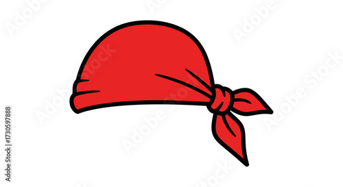 Illustration of a vibrant red bandana tied in a bow, perfect for various design concepts or themed