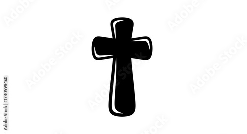 Silhouette of a christian cross symbol, minimalist representation of faith and spirituality