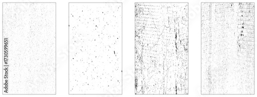 Grunge style monochrome set textures for making scary advertising materials or designing movie posters in cinemas vector illustration