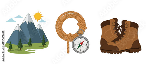 Sturdy Brown Leather Hiking Boots with Laces, Ideal for Outdoor Adventures.