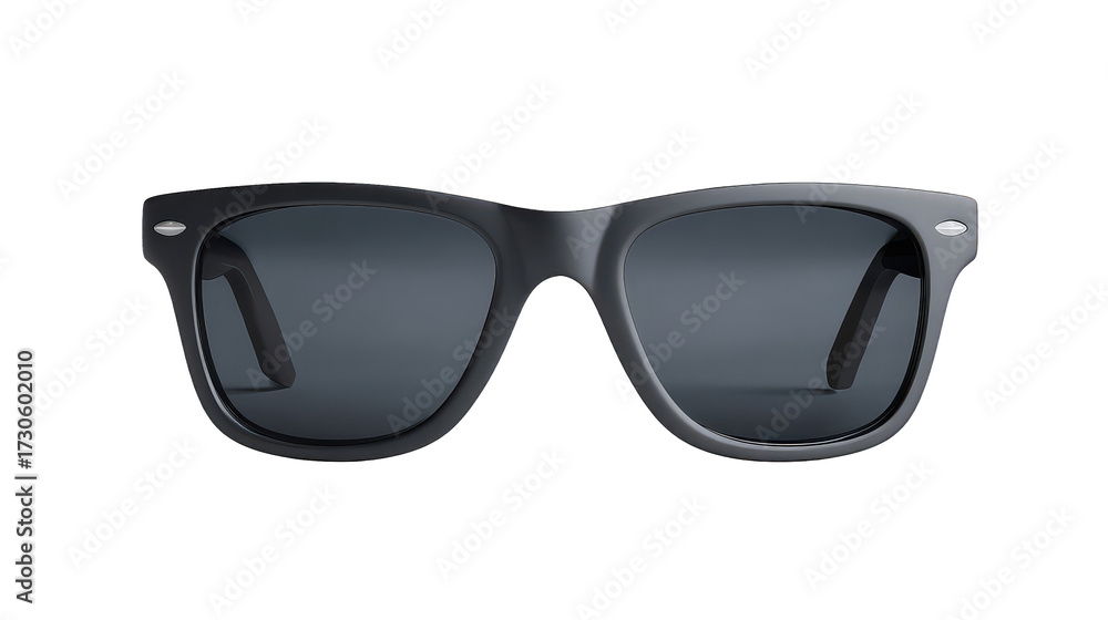 Fototapeta premium Black Square Sunglasses with Grey Lenses on Transparent Background