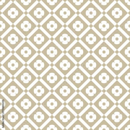 seamless pattern with geometric flowers abstract background graphic design print for fabric home decor surface design packaging vector illustration