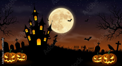 halloween background with pumpkin