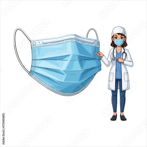 Medical face mask isolated on white background - Medical Equipment Vector Icon