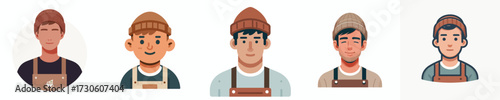 vector avatar of a male barista's face