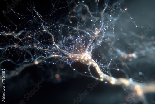 Exploration of neural connections in a digital environment highlighting complex structures and interactions