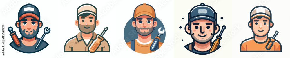Fototapeta premium vector avatar of a technician face