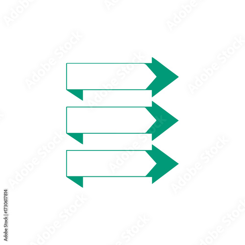 Free Download a minimalist black-and-white vector infographic featuring three horizontal arrow ribbons stacked vertically - GFXLoad