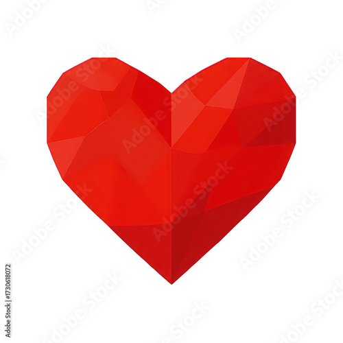 Wallpaper Mural Red Polygonal Heart on Transparent Background Torontodigital.ca