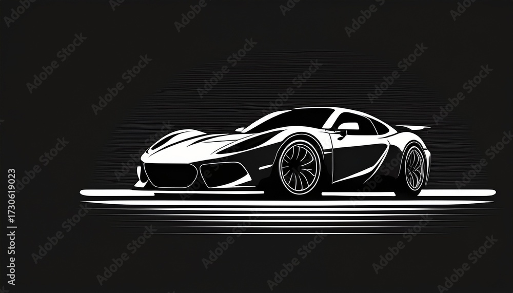 Obraz premium silhouette of a sport car on a black background