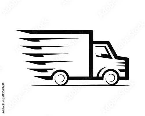"Fast Delivery Truck Vector Icon  Speeding Lorry Graphic for Logistics & Shipping"
