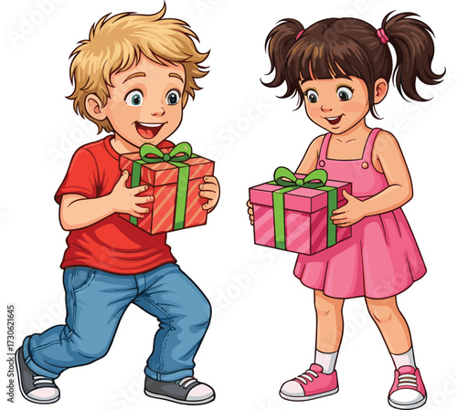 Children reading bedtime story, kids sitting in bed, night sky window, stuffed animals, family bonding,