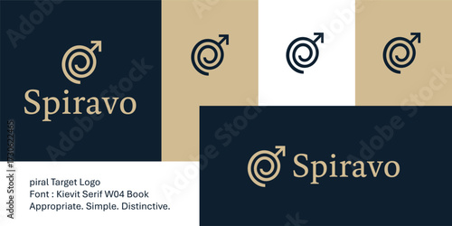 Spiral Target Logo with Arrow Direction Symbol