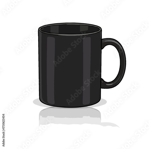 black mug isolated on white