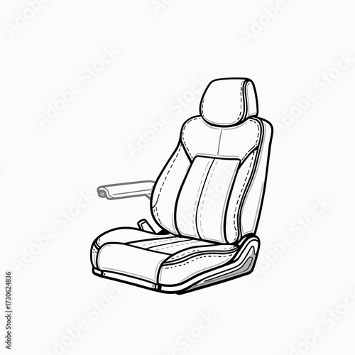 Car seat design in minimalist style with ergonomic features  