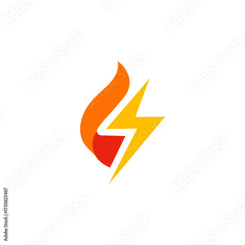 Free Download Flame merges with a lightning bolt vector icon - GFXLoad