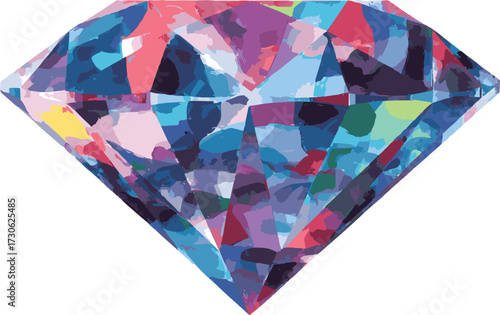 Vector art of abstract watercolor diamond for artistic jewelry design