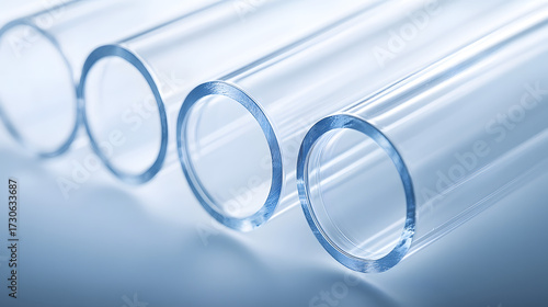 Close-up of Transparent Plastic Tubing Array