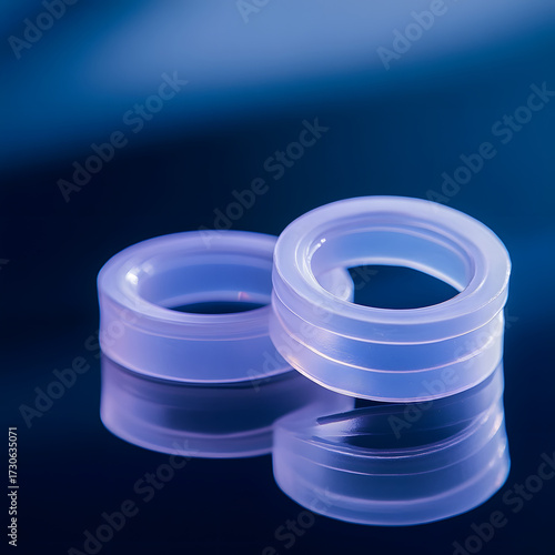 High Detail Shot of Transparent Industrial Rings