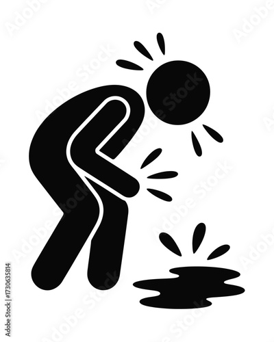 Pictogram of a person experiencing a bodily fluid event a medical health icon vector silhouette vector illustration white background