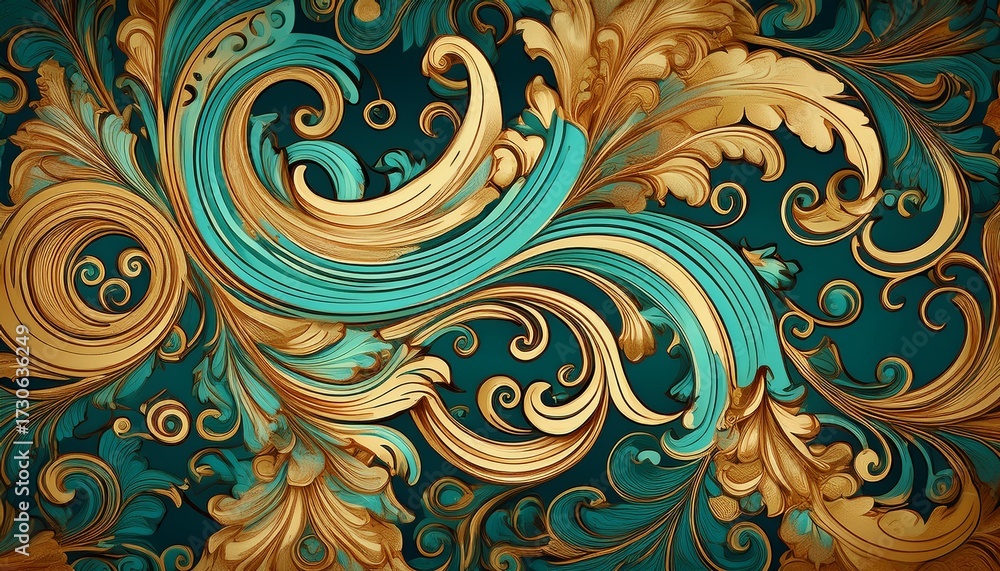 baroque patterns seamlessly transitioning into modern abstract designs ai generative