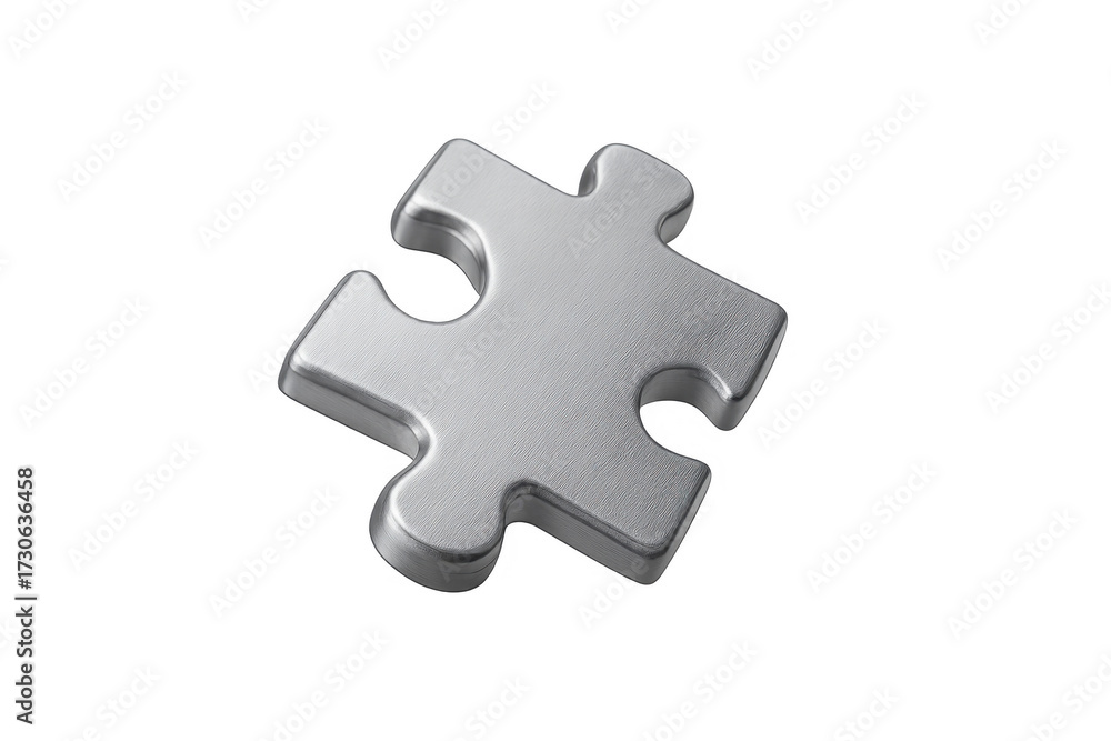 Fototapeta premium Single metal jigsaw puzzle piece solution concept