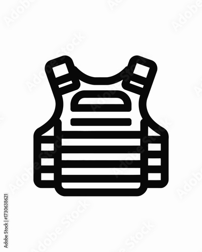 Bulletproof vest outline icon vector graphic scalable eps illustration for general use silhouette vector illustration white background