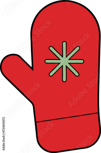 hristmas oven mitt with snowflake design cartoon