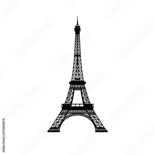 Photography Eiffel Tower Silhouette Vector – Large Base Arch, Detailed Paris Monument