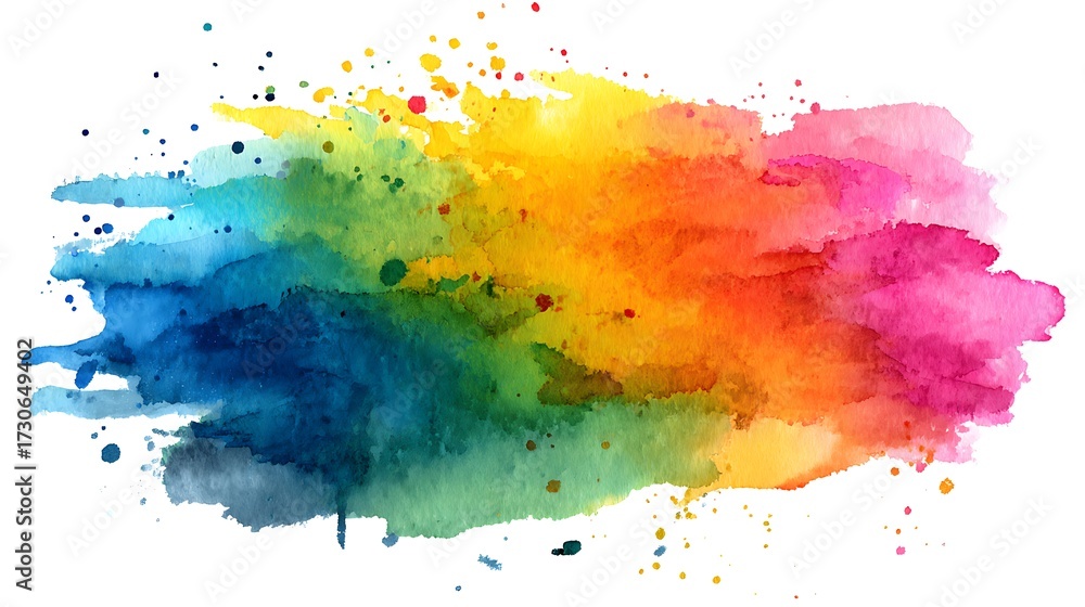 Fototapeta premium Watercolor rainbow splash, artistic background, creative texture1