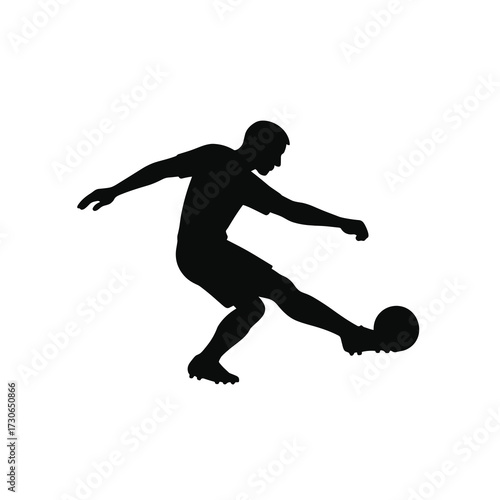 Soccer Defender Silhouette – Low Clearance or Block Tackle Kick