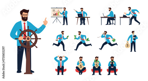 Business people in action illustrating success and financial growth.