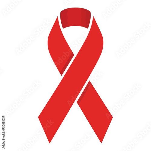 Vector art of red ribbon symbol for aids awareness