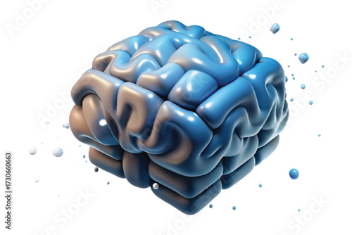 3D Blue Brain Model With Bubbles science medical