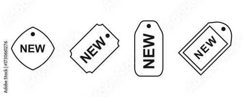 New tag symbol icon, new product, novelty, newest item. new badge vector icon . special offer tag.