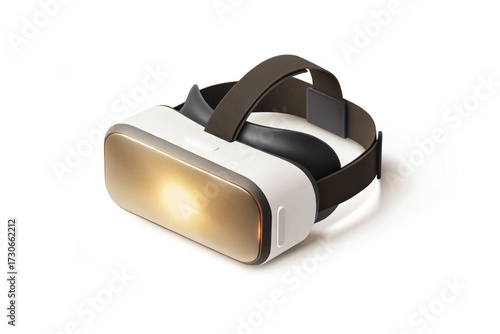Modern VR Headset with White and Gold Accents VR headset