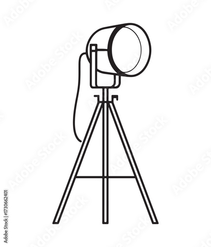 Photographer on tripod icon.