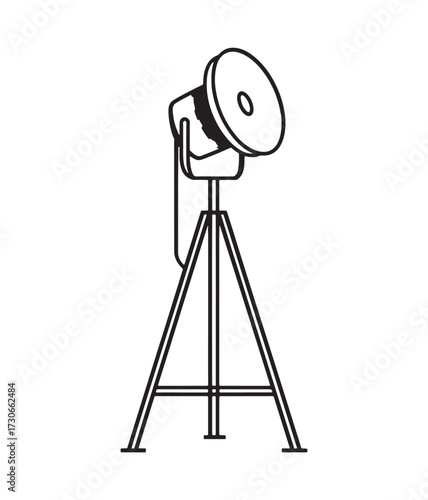 Photographer on tripod icon.