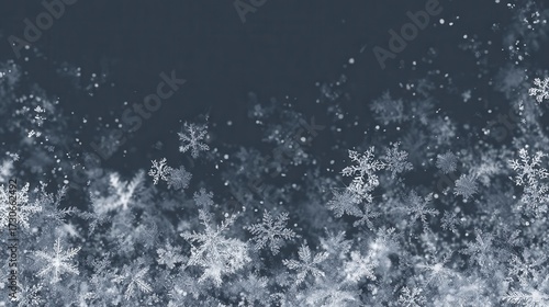 winter frame of delicate snowflakes