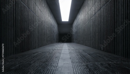 3d render of dark abstract concrete interior tunnel design with lighting abstract futuristic empty floor and room scifi corridor with light for showcaseroominteriordisplay productsmodern