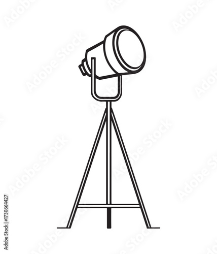 Photographer on tripod icon.