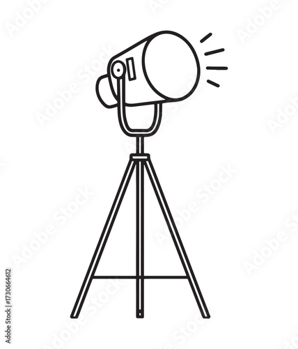 Photographer on tripod icon.