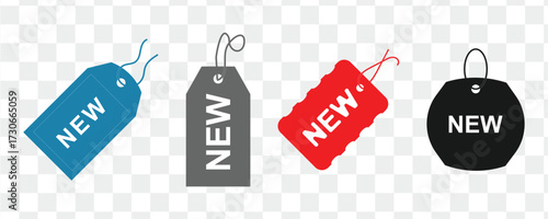 Set of new arrival tag icon set. "NEW" Label Badge Sticker Icon for Promotions and Updates.