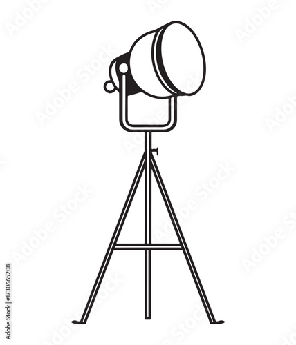 Photographer on tripod icon.