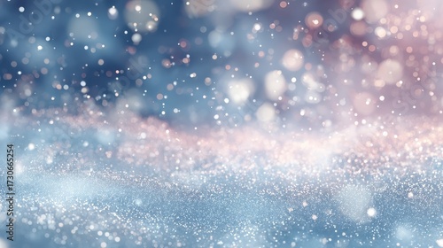abstract winter wonderland background with soft pastel colors and glittering particles