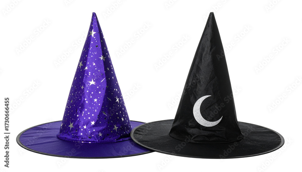 Fototapeta premium Wizard Hat Duo Bundle, Two Variations, isolated on transparent background.